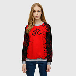Свитшот женский Эмблема hitman на красном фоне, цвет: 3D-меланж — фото 2
