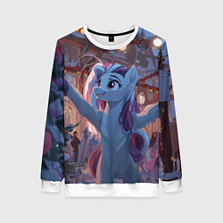 Женский свитшот Лошадка наслаждается новым годом