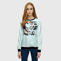 Свитшот женский Клоун Пеннивайз, цвет: 3D-черный — фото 2