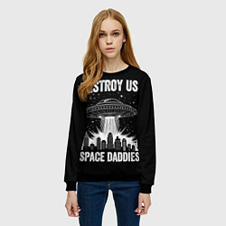 Свитшот женский Нападение нло, цвет: 3D-черный — фото 2