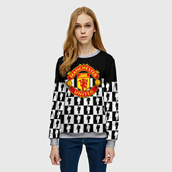 Свитшот женский Манчестер Юнайтед люди паттерн, цвет: 3D-меланж — фото 2