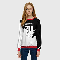 Свитшот женский Ювентус огонь текстура, цвет: 3D-красный — фото 2
