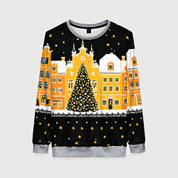 Женский свитшот Новогодняя ночь в городе