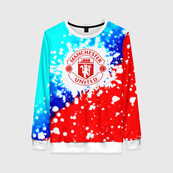 Свитшот женский Манчестер Юнайтед неон, цвет: 3D-белый