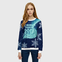 Свитшот женский С новым годом 2026 - лошадь, цвет: 3D-белый — фото 2