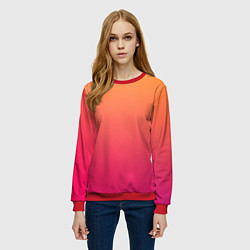 Свитшот женский Color orange pink, цвет: 3D-красный — фото 2