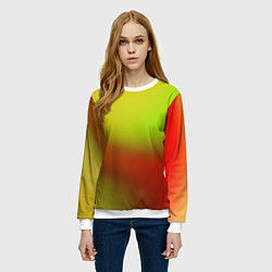 Свитшот женский Color multicolored gradient, цвет: 3D-белый — фото 2