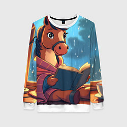 Женский свитшот Лошадка уютным вечером