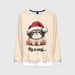 Женский свитшот Уставший песик - ну и год