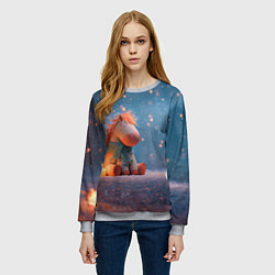 Свитшот женский Игрушечная лошадка 2026, цвет: 3D-меланж — фото 2
