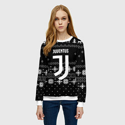 Свитшот женский Ювентус новый год текстура, цвет: 3D-белый — фото 2
