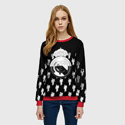 Свитшот женский Реал Мадрид люди краски, цвет: 3D-красный — фото 2