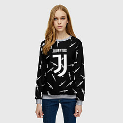 Свитшот женский Ювентус армейский стиль, цвет: 3D-меланж — фото 2