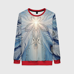 Женский свитшот Ледяной перьевой орнамент со светом