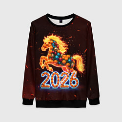 Женский свитшот Праздничная лошадь