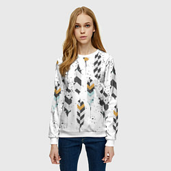 Свитшот женский Перья, цвет: 3D-белый — фото 2
