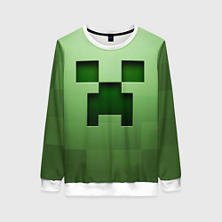 Свитшот женский Creeper Face, цвет: 3D-белый