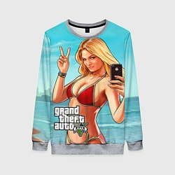 Свитшот женский GTA 5: Selfie Girl, цвет: 3D-меланж