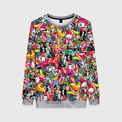 Свитшот женский Стикербомбинг, цвет: 3D-меланж