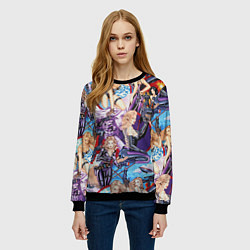 Свитшот женский Как у Мэтт Тейлора с девушками, цвет: 3D-черный — фото 2