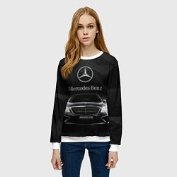 Свитшот женский Mercedes, цвет: 3D-белый — фото 2