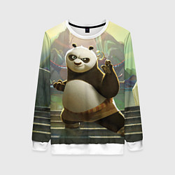 Свитшот женский Кунг фу панда, цвет: 3D-белый