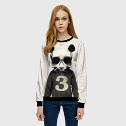 Свитшот женский Скелет панды, цвет: 3D-черный — фото 2