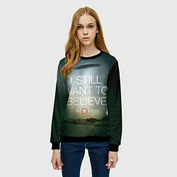Свитшот женский I still want to believe, цвет: 3D-черный — фото 2