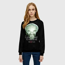 Свитшот женский X-files: Alien skull, цвет: 3D-черный — фото 2