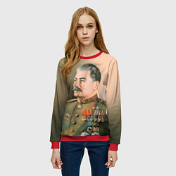 Свитшот женский Иосиф Сталин, цвет: 3D-красный — фото 2