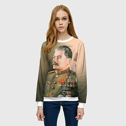 Свитшот женский Иосиф Сталин, цвет: 3D-белый — фото 2
