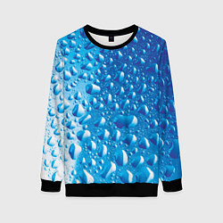 Свитшот женский Капли воды, цвет: 3D-черный