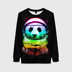 Свитшот женский Панда космонавт, цвет: 3D-черный