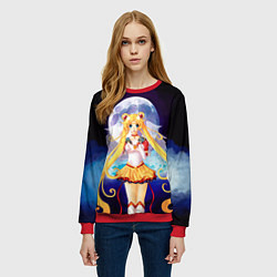 Свитшот женский Сейлор Мун, цвет: 3D-красный — фото 2