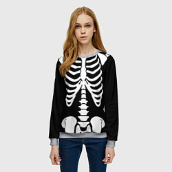 Свитшот женский Скелет, цвет: 3D-меланж — фото 2