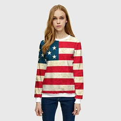 Свитшот женский США, цвет: 3D-белый — фото 2