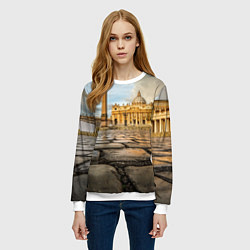 Свитшот женский Площадь святого Петра, цвет: 3D-белый — фото 2