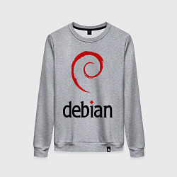 Свитшот хлопковый женский Debian, цвет: меланж