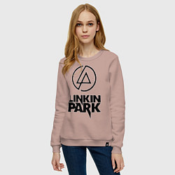 Свитшот хлопковый женский Linkin Park, цвет: пыльно-розовый — фото 2