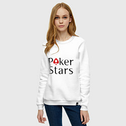 Свитшот хлопковый женский Poker Stars, цвет: белый — фото 2