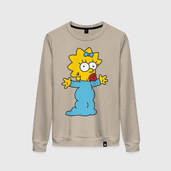 Свитшот хлопковый женский Maggie Simpson, цвет: миндальный