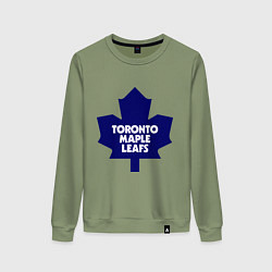 Свитшот хлопковый женский Toronto Maple Leafs, цвет: авокадо