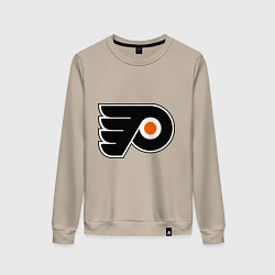 Свитшот хлопковый женский Philadelphia Flyers, цвет: миндальный