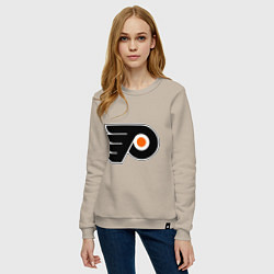 Свитшот хлопковый женский Philadelphia Flyers, цвет: миндальный — фото 2