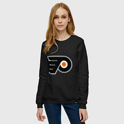 Свитшот хлопковый женский Philadelphia Flyers, цвет: черный — фото 2