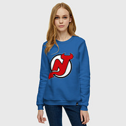 Свитшот хлопковый женский New Jersey Devils, цвет: синий — фото 2