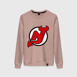 Свитшот хлопковый женский New Jersey Devils, цвет: пыльно-розовый