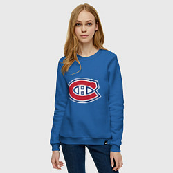 Свитшот хлопковый женский Montreal Canadiens, цвет: синий — фото 2