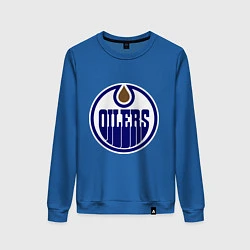 Свитшот хлопковый женский Edmonton Oilers, цвет: синий