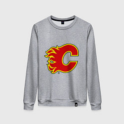 Свитшот хлопковый женский Calgary Flames, цвет: меланж